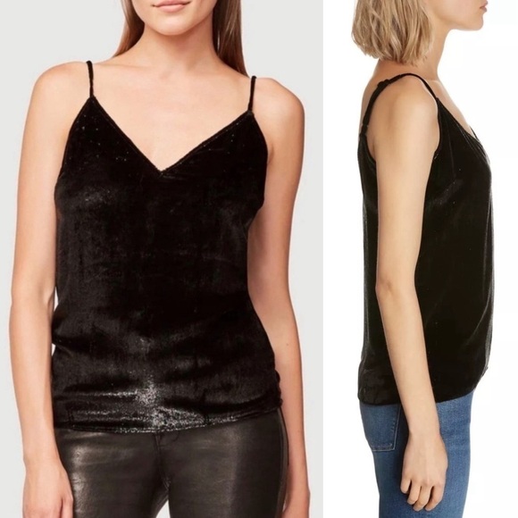 FRAME 90s Sparkle Liquid Velvet Sleeveless V-Neck Relaxed Camisole Tank Top XS - Picture 3 of 12